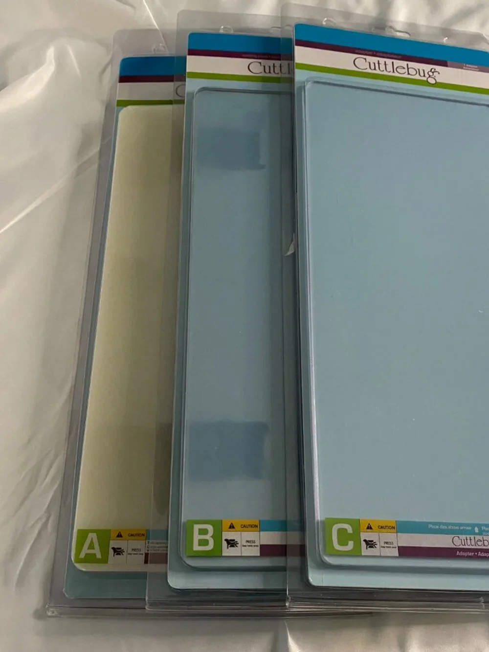 Cuttlebug A B C 6x13 Cutting Plates & Adapter Set